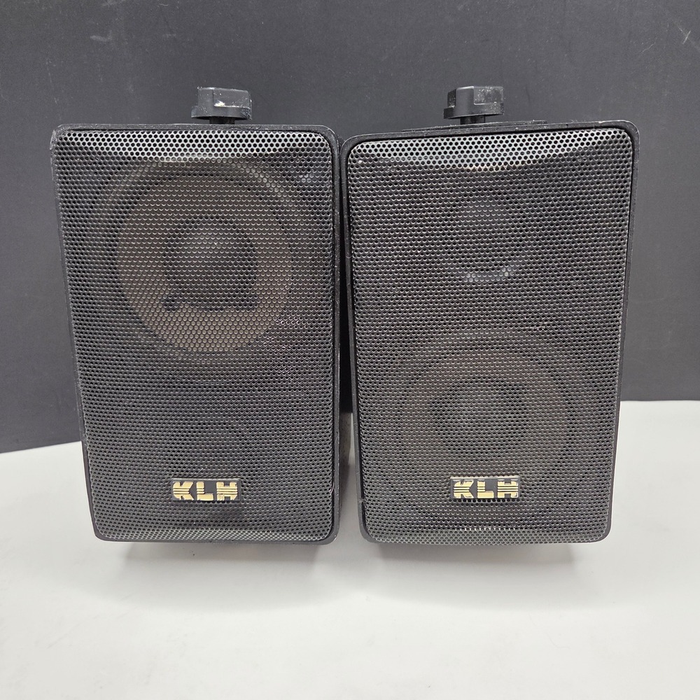 KLH Premier Model 610 Speakers Pair Black 60W Vintage Wired Indoor Outdoor